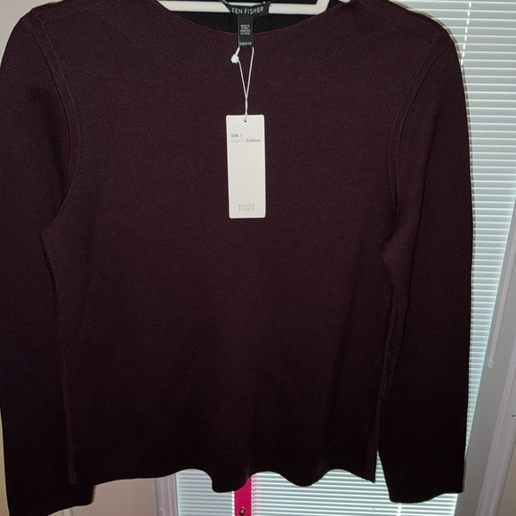 Eileen Fisher Funnel Neck Sweater Casis Size XXS 19” B x 24” L - Picture 9 of 16